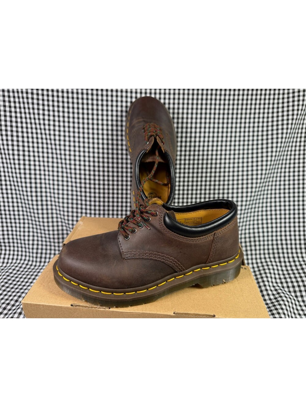 Dr. Martens 8053 Crazy Horse Leather Shoes Women 6 Dark Brown Oxford NIB